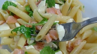 Pennette fredde con salmone mozzarella e rucola  ricetta estiva semplice e veloce [upl. by Eerol]