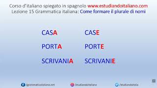 Il plurale dei nomi italiani  Lezione 15 – Unita 4  grammatica italiana  corso di italiano [upl. by Stepha]