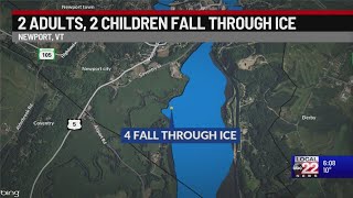 4 people including a 3yearold fall through the ice on Lake Memphremagog [upl. by Nitsua]