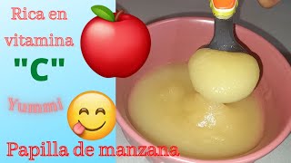 Papilla de manzana para bebé puré de manzana mi primera papilla saludable y nutritiva [upl. by Anitserp]