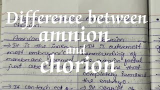 🔴Difference between amnion and chorion class 12th Biology [upl. by Enerehs]