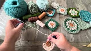 Daisy Granny Square  Advanced Beginner Crochet [upl. by Nerat]