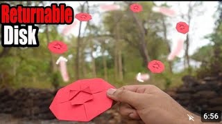 how to make a paper boomerang returnable disk [upl. by Aoniak]