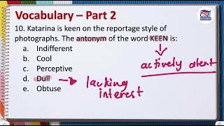 Vocabulary  Part 2  Civil Service Exam [upl. by Aerahs414]