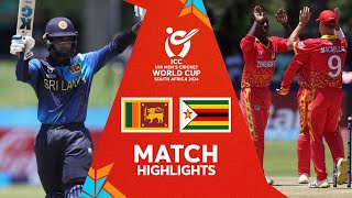 Sri Lanka v Namibia  Match Highlights  U19 CWC 2024 [upl. by Osber]