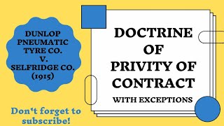 DOCTRINE OF PRIVITY OF CONTRACT  EXCEPTIONS  in Hindi [upl. by Ellekcim]