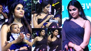 Divi Vadthya CUTE Visuals With Little Boy At Lambasingi Movie Pre Release Event  Filmylooks [upl. by Olra]