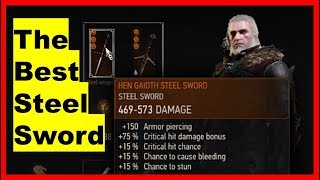 The Best Steel Sword in Witcher 3 Hen Gaideth switcher witcherswords [upl. by Tj]