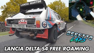 LANCIA DELTA S4  FREE ROAMING  Thrustmaster T300  Assetto Corsa [upl. by Selym77]