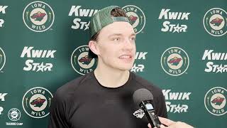 Caedan Bankier Interview  Iowa Wild Training Camp 2425 [upl. by Amikehs]