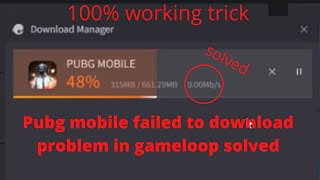 How To Fix Pubg Mobile Failed To Download in Gameloop  Pubg Mobile Failed To Download error fixed [upl. by Aerdno]