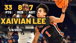 Xaivian Lee Princeton Tigers Career High 33 PTS 7 AST 8 REB vs Harvard Crimson [upl. by Petromilli]