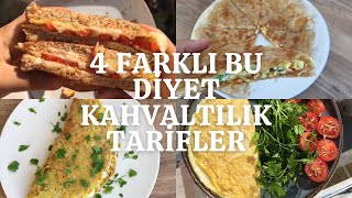 BİRBİRİNDEN LEZZETLİ VE YAPIMI KOLAY 4 FARKLI DİYET KAHVALTILIK TARİFİ  Diyet Kahvaltılık Tarifler [upl. by Lubet479]