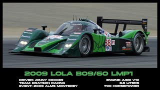 Lola LMP1 Judd V10 InCar ALMS Laguna Seca from 2009 [upl. by Berkow867]