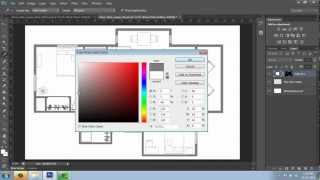 Adobe Photoshop  Rendering a Floor Plan  Part 2  Walls and Layers  Brooke Godfrey [upl. by Clarette]