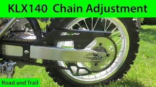 Kawasaki KLX140 Chain Adjustment [upl. by Harris106]