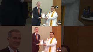 Delhi US Ambassador Eric Garcetti meets BJP President JP Nadda [upl. by Zul]