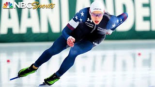 Jordan Stolzs deadly final lap in 1500 seals record third gold at speed skating worlds  NBC Sports [upl. by Rehotsirk]