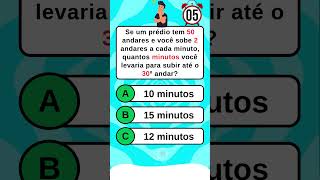 Se um prédio tem 50 andares e você sobe 2 andares a cada minuto quantos minutos [upl. by Olethea541]