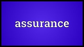 Assurance Meaning [upl. by Ahsekal]