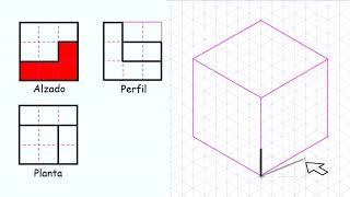 Dibujar perspectiva isométrica conocidos el alzado planta y perfil Con audio y 3D [upl. by Behl]