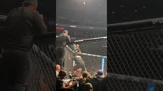 Octagon side reaction to Jon Jones knocking out Stipe Miocic ufc shorts mma [upl. by Krum]