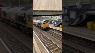 Train at Alfreton 66739 on a Leeds bound intermodal [upl. by Kelbee]