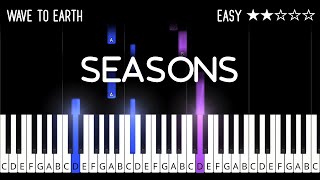 wave to earth  seasons  EASY Piano Tutorial [upl. by Thomsen]