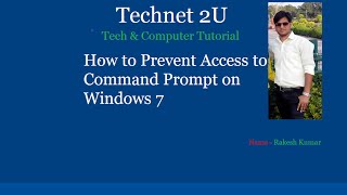 How to Prevent Access to Command Prompt In Windows 7 [upl. by Emlen]