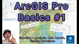 ArcGIS Pro Basics 1  Introduction to ArcGIS Pro Creating A Project Adding Data Layers etc [upl. by Zebapda]