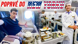 Co vás čeká na cestě do USA Poprvé letím do NEW YORKu a s KUCHAŘEM na palubě v Business Class [upl. by Aruasor]