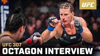 Kayla Harrison Octagon Interview  UFC 307 [upl. by Nohsreg954]