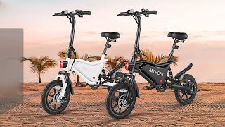 ANCHEER 14quot Folding Electric Bike 48V 374Wh Battery Electric Bike [upl. by Moclam]