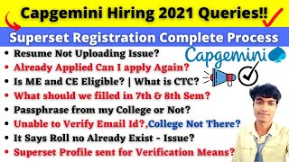 🔴Superset Registration Step by Step Complete Process  Capgemini Hiring 2021 All Queries Solved [upl. by Seidel]