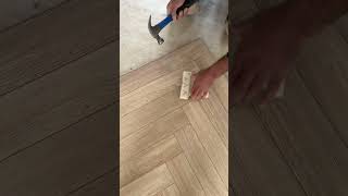 Watch this transformation as we fit Desert Oak Herringbone Laminate flooring flooringsurgeons [upl. by Cerys]