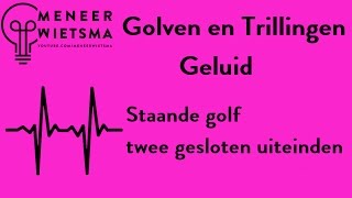 Natuurkunde uitleg Golven en Trillingen 9 Staande golf met twee gesloten uiteinden [upl. by Enomys]