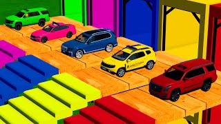 TRANSPORTING CHEVROLET BMW DACIA IN COLOR GARAGES  Farming Simulator 22 [upl. by Drislane]