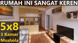 Rumah Minimalis 5x8 meter ini KEREN BANGET [upl. by Nnyl]