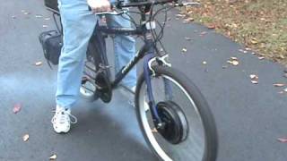 Crystalyte x5304 burnout on postwreck rebuilt electric bicycle  full viewwmv [upl. by Waring]