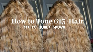 How To tone 613 to honey brownFt highlights 613 to honey brown [upl. by Misaq]