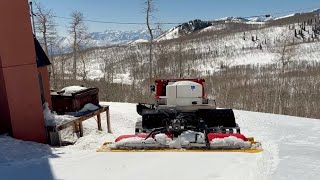 Spring Snowcat Tasks Utah PistenBully 400 Water Hauling [upl. by Chancey]