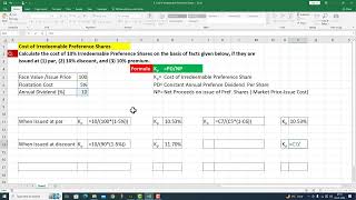 Cost of Irredeemable Preference Shares [upl. by Keelia]