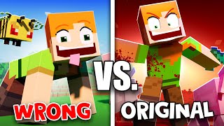 WRONG vs ORIGINAL quotAngry Alexquot 🎵 Minecraft Animation Music Video [upl. by Yeliah551]