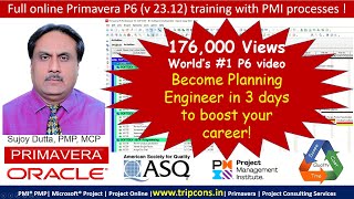 Primavera P6 Full Live Online Professional Training WhatsApp 919891793226 Sujoy Dutta [upl. by Erek132]