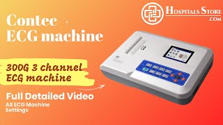 CONTEC 300G ECG MACHINE  3 Channel ECG machine [upl. by Atinat]