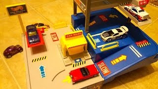 Hot Wheels Sto amp Go Parking amp Service Garage Playset  Unboxing and Demonstration [upl. by Willabella]