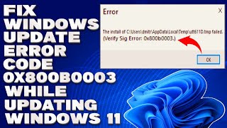 How To Fix Windows Update Error Code 0x800b0003 While Updating in Windows 1110 Solution [upl. by Dorrahs]