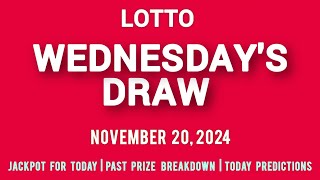 The national lottery lotto draw for wednesday 20 November 2024 [upl. by Arraeis]