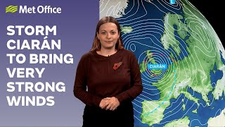 29102023  Storm Ciarán  Met Office Weather Forecast [upl. by Carbo]