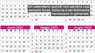 Calendario 2022 italiano con festività da stampare [upl. by Castera713]